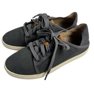 Olukai Pehuea Li Convertible Heel Light Mesh Comfort Lace Up Sneaker Gray Size 7